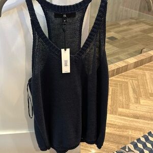 Banana Republic navy blue knit sleeveless sweater. New with tags.